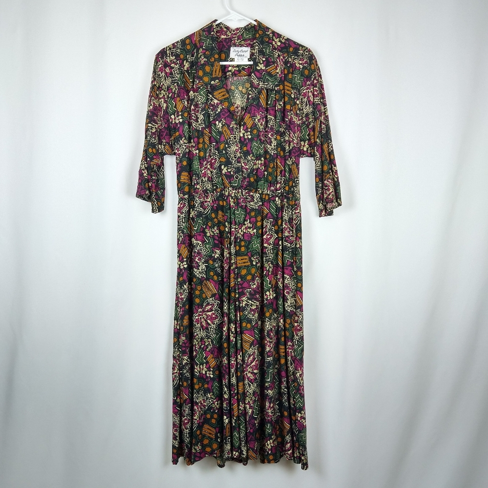 Vintage 70s Lady Carol Petites Patterned Dress